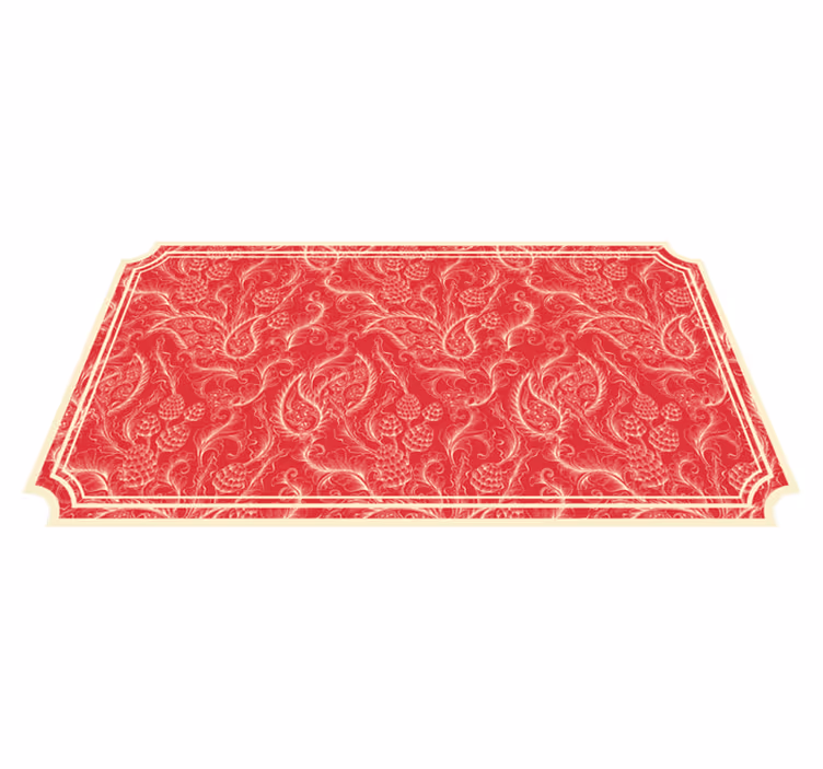 Tapis vinyle rouge cachemire orné - TenStickers