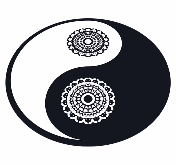 Tapis vinyle mandala mandala yin-yang - TenStickers