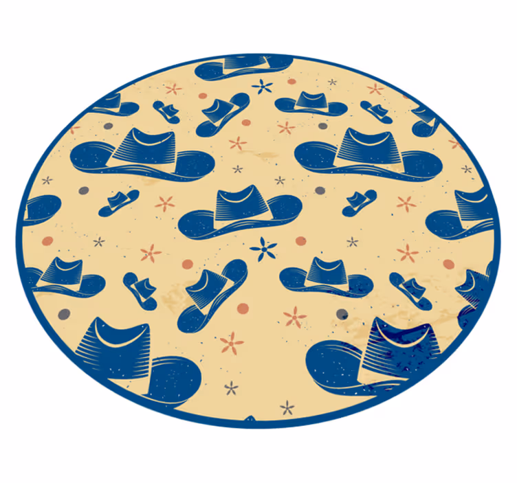 Tapis vinyle rond Chapeaux de cow-boy - TenStickers