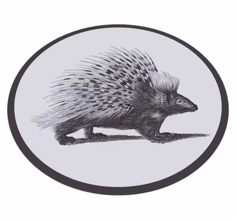 Tapis vinyle animal illustration de porc-épic - TenStickers