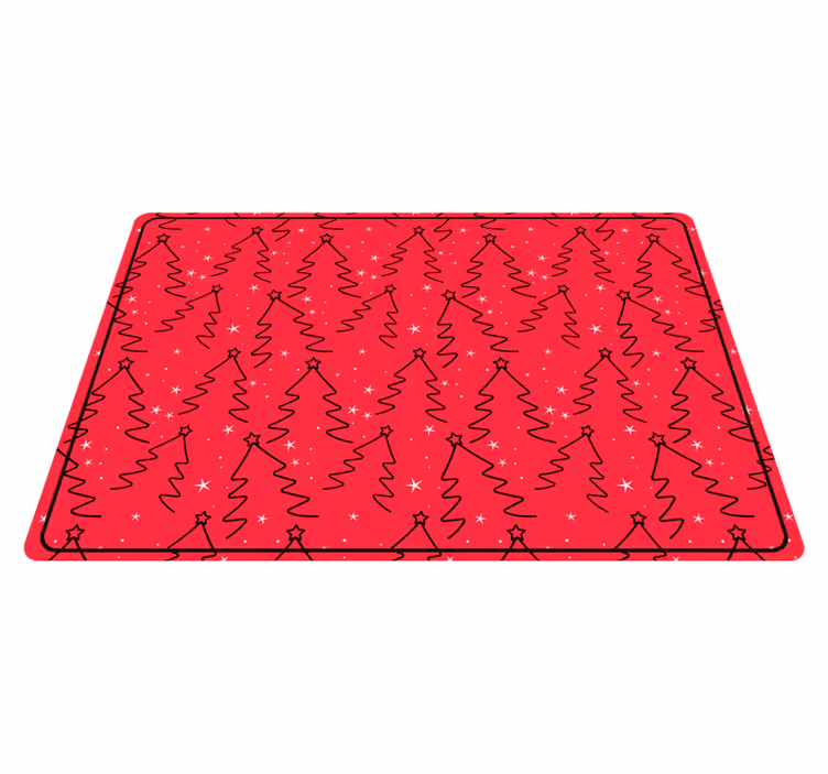 Tapis vinyle noël modèle de doodle festif - TenStickers