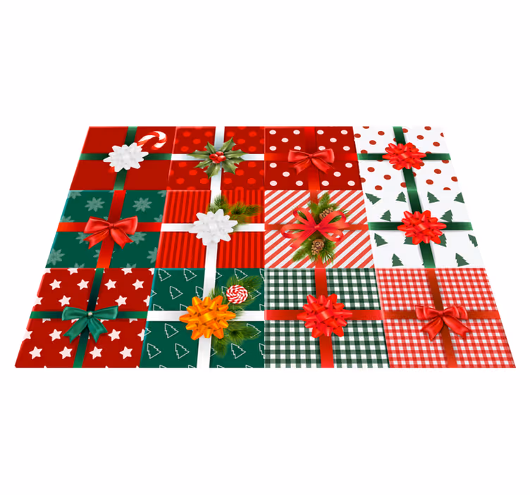Tapis vinyle noël modèles de cadeaux de fête - TenStickers