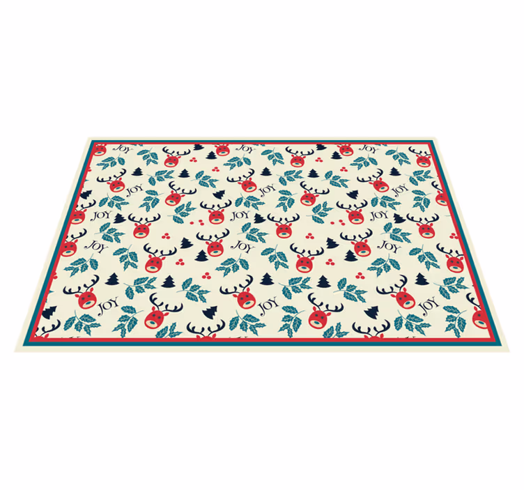 Tapis vinyle noël motif de renne festif - TenStickers