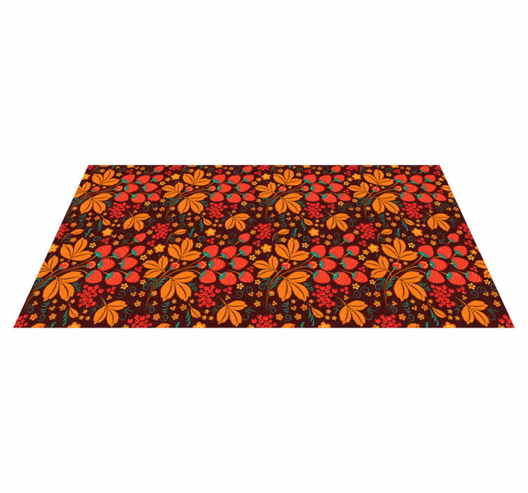 Tapis vinyle plantes motifs floraux automnaux - TenStickers
