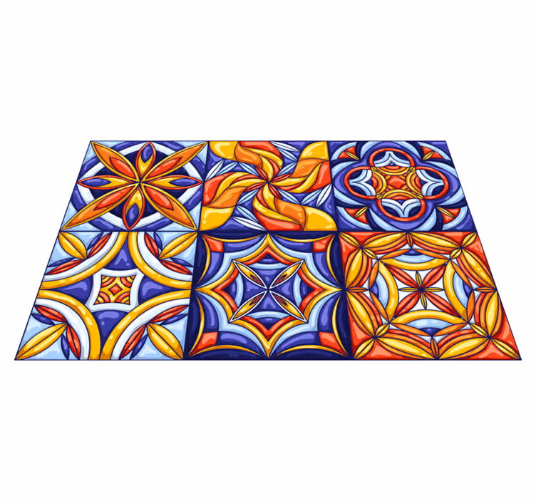 tapis vinyle carreaux Style de carreaux portugais - TenStickers