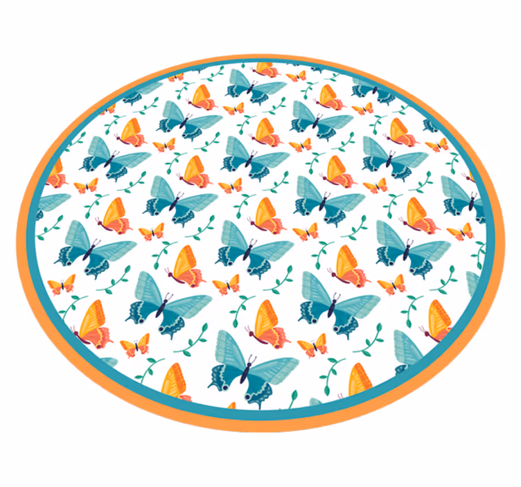 Tapis vinyle bébé conception circulaire de papillon - TenStickers