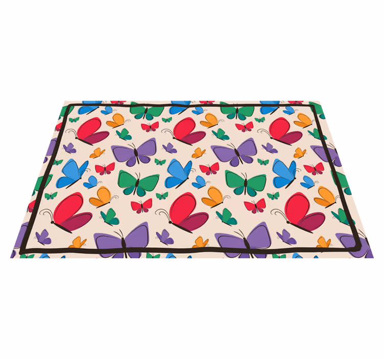 Tapis vinyle plantes abondance de papillons - TenStickers