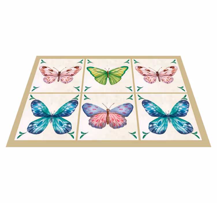 Tapis vinyle animal illustration de papillon - TenStickers