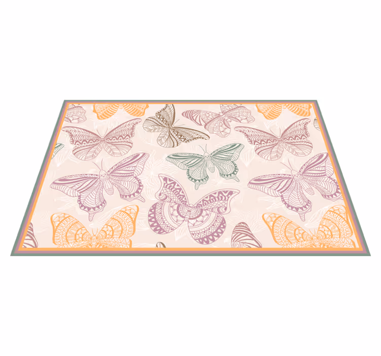 Tapis vinyle mandala mandala papillon - TenStickers