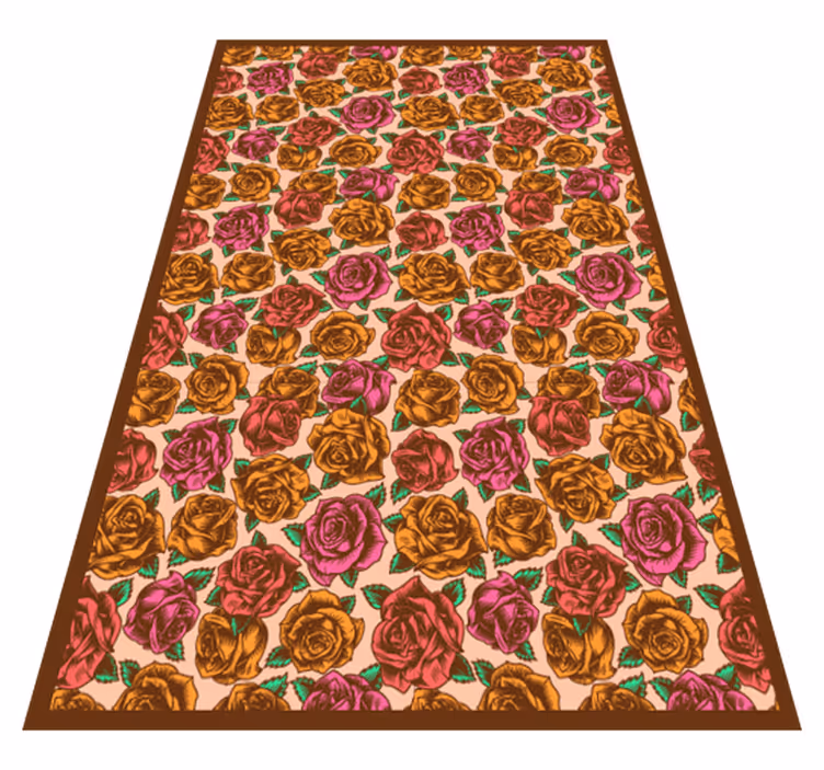 Tapis vinyle plantes à motifs de roses - TenStickers