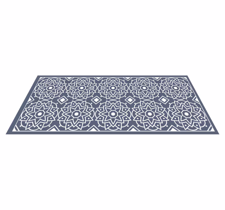 Tapis vinyle bleu foncé avec motifs ethniques - TenStickers
