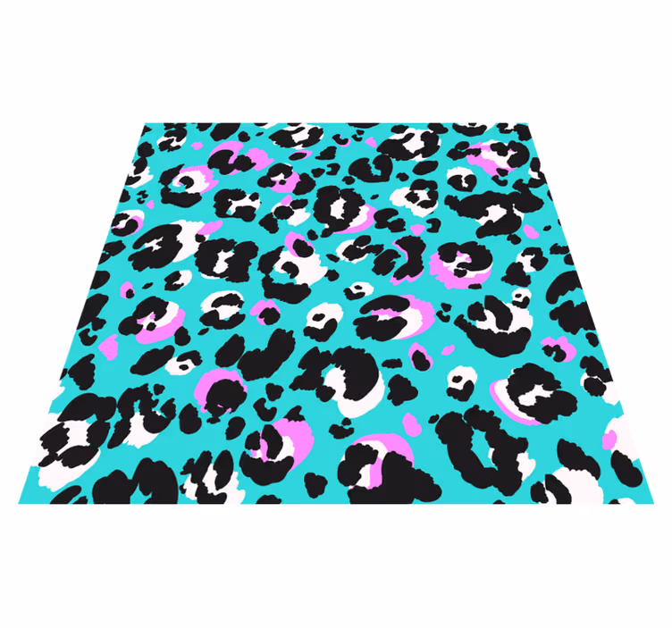 Tapis vinyle motif animal taches de léopard colorées - TenStickers