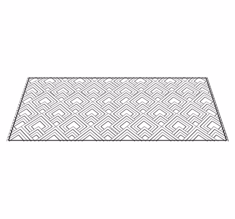Tapis vinyle géométrique motif de labyrinthe géométrique - TenStickers