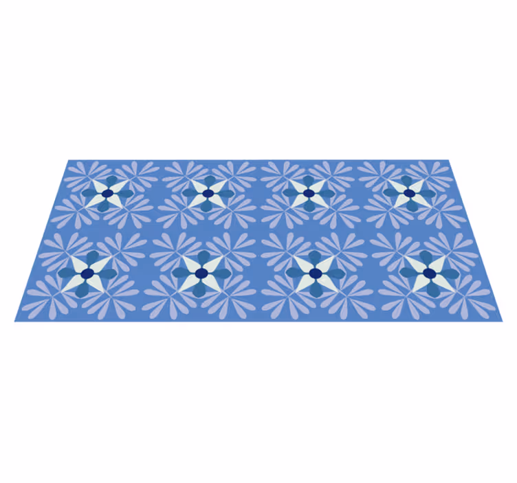 Tapis vinyle plantes motif de symétrie florale - TenStickers