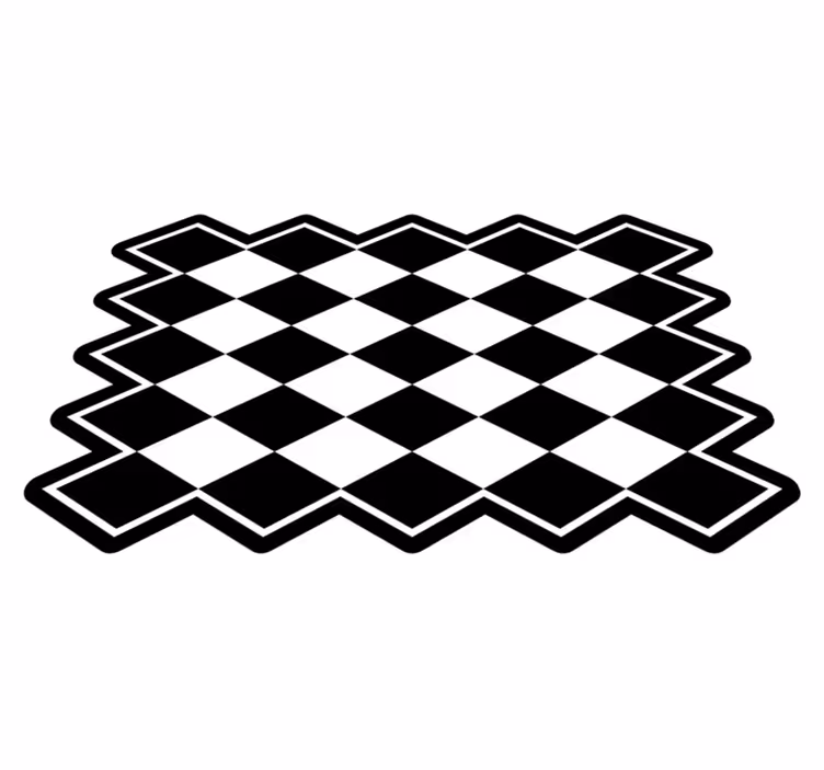 Tapis vinyle géométrique motif à carreaux - TenStickers