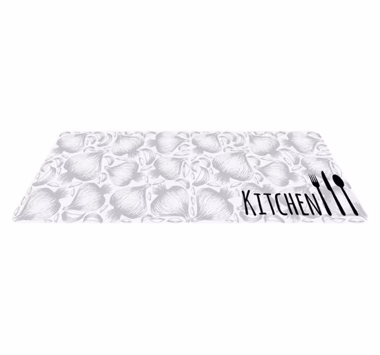 Tapis vinyle citation Fourchette et couteau - TenStickers