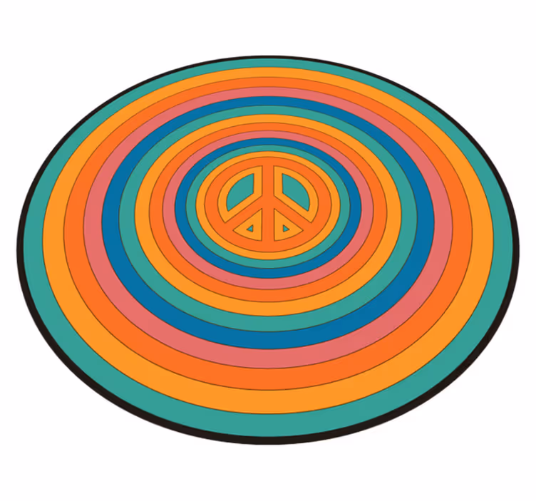 tapis vinyle rond Symbole de la paix - TenStickers