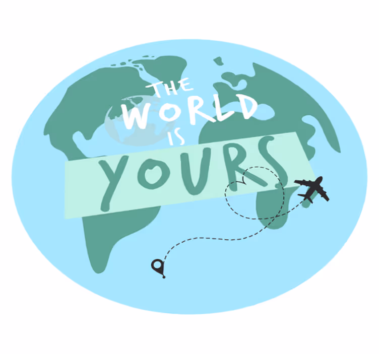 Tapis vinyle carte du monde aventure de voyage dans le monde - TenStickers