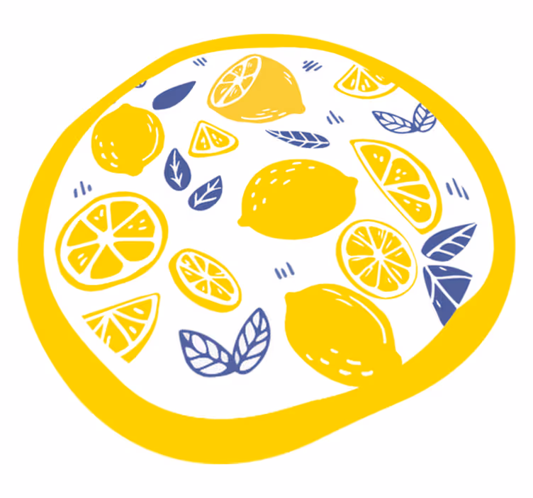 Tapis vinyle plantes cercle de motifs d'agrumes - TenStickers