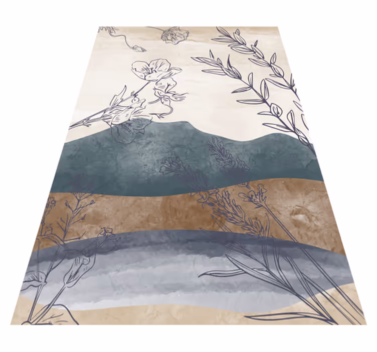 Tapis vinyle plantes silhouette botanique - TenStickers