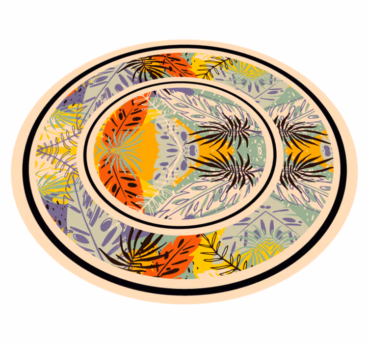 Tapis vinyle plantes motif circulaire botanique - TenStickers