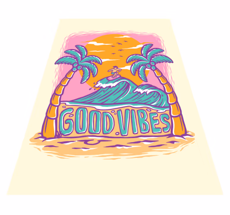 Tapis vinyle retro Hippie - TenStickers