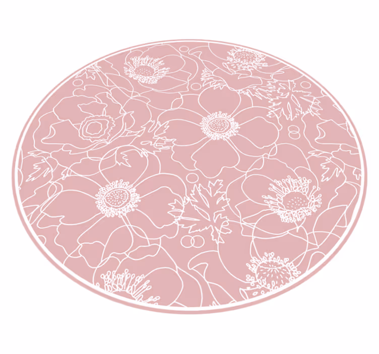 Tapis vinyle plantes motif floral - TenStickers