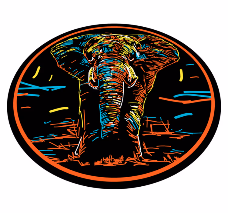 Tapis vinyle animal silhouette de safari vibrante - TenStickers