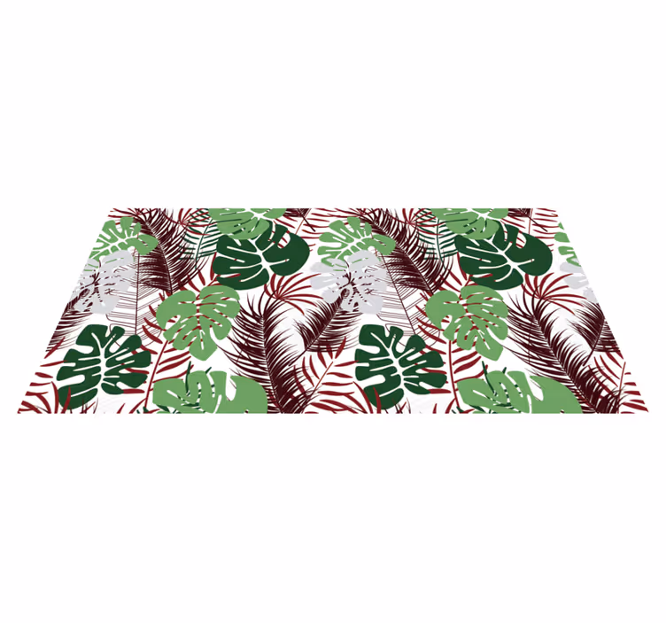 Tapis vinyle plantes superposition de feuillage tropical - TenStickers