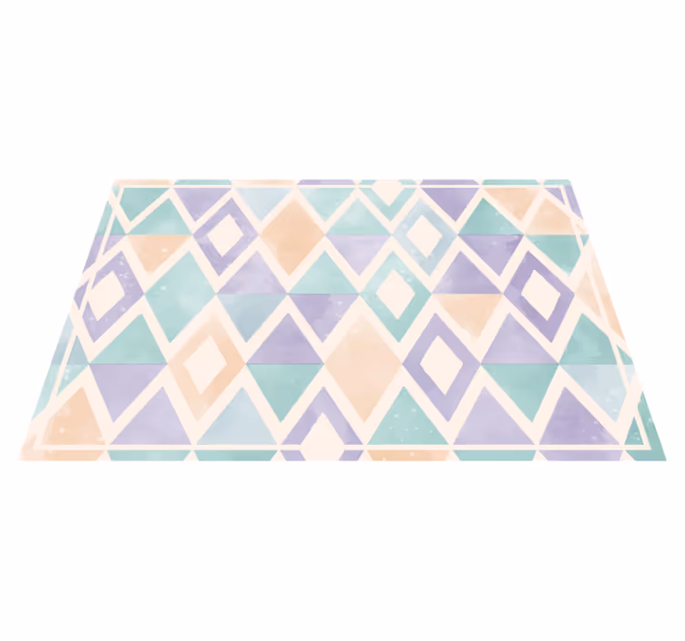 Tapis vinyle géométrique palette pastel géométrique - TenStickers