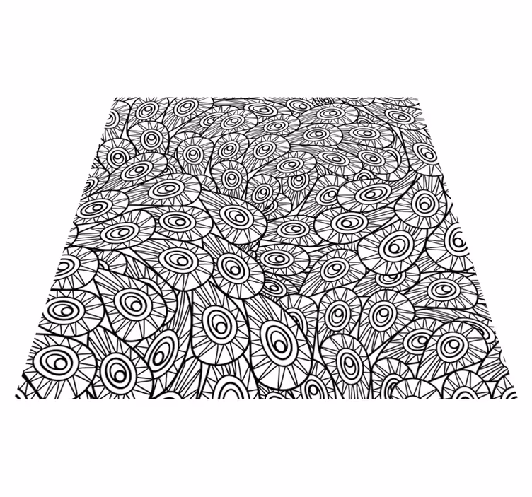 Tapis vinyle mandala motif de plumes de paon - TenStickers