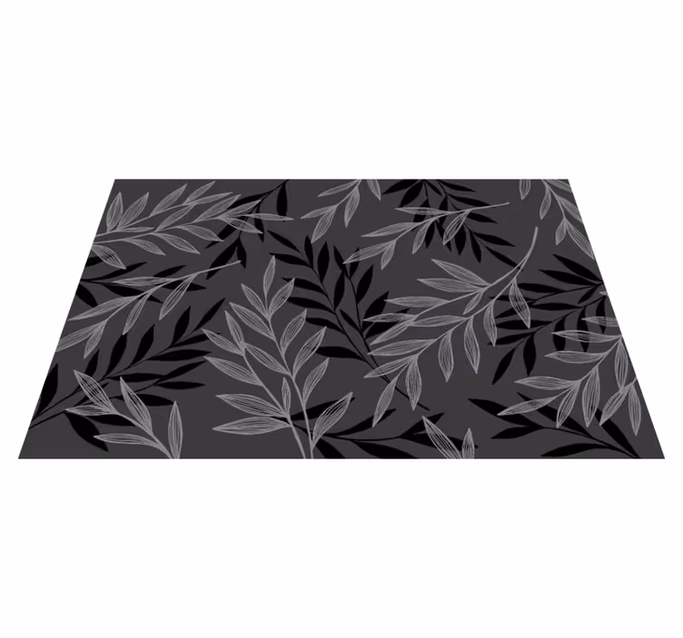 Tapis vinyle plantes silhouette feuillue - TenStickers