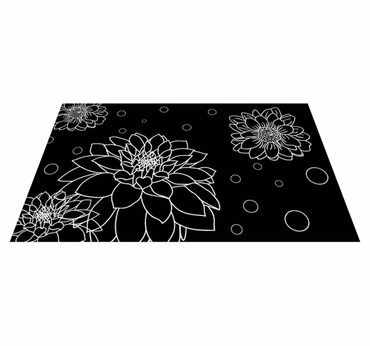 Tapis vinyle plantes contraste de contour floral - TenStickers