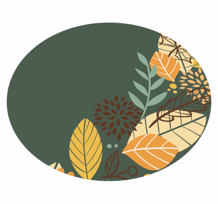 Tapis vinyle plantes cercle de motifs botaniques - TenStickers