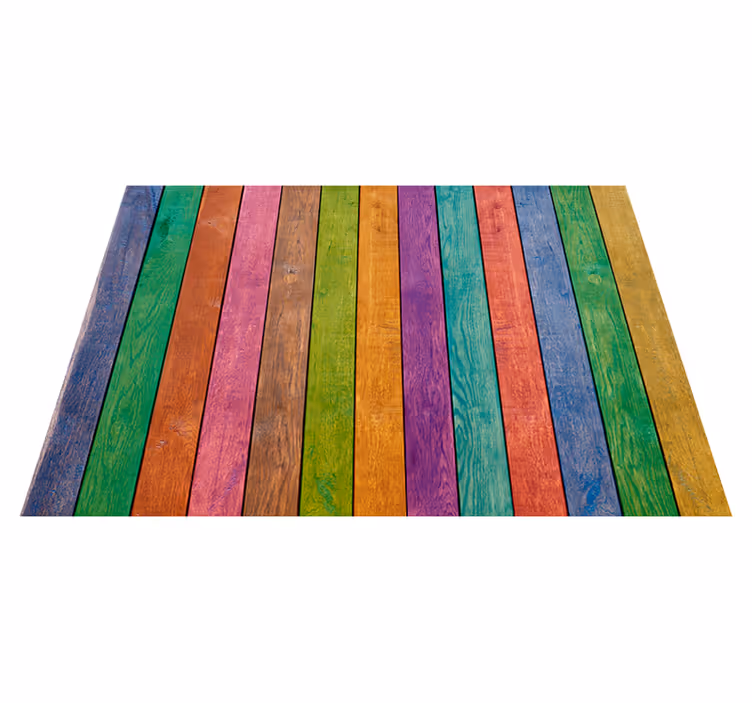 tapis vinyle en bois vinylee multicolore en bois - TenStickers