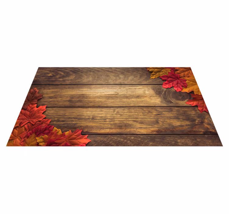 Tapis vinyle imitation parquet feuilles d'automne aesthetic - TenStickers