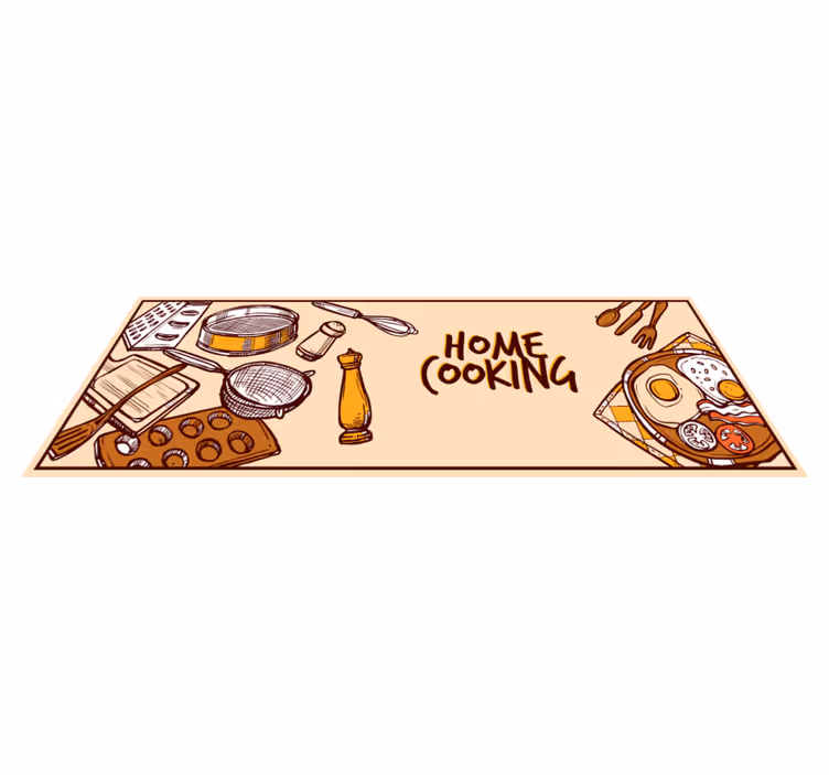 tapis vinyle citation vinylee de cuisine maison - TenStickers