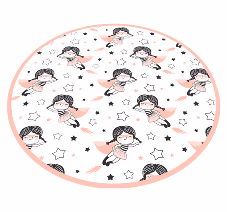 Tapis vinyle pour enfants aire de jeux circulaire ballerine - TenStickers