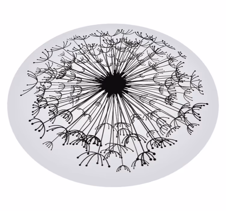 tapis vinyle cuisine Tapis rond en vinylee avec des feuilles - TenStickers