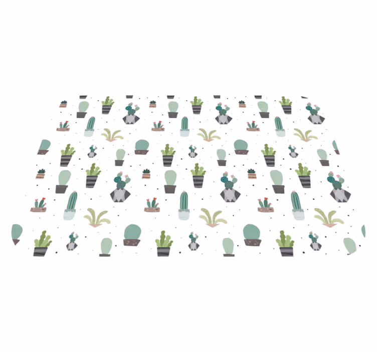 Tapis vinyle plantes motif de cactus - TenStickers