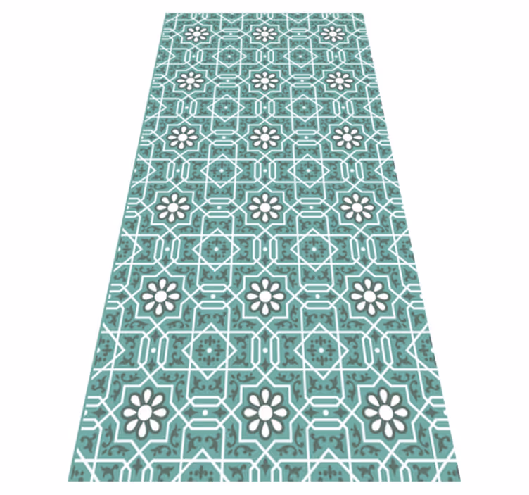 Tapis vinyle carreaux de ciment motif marocain - TenStickers