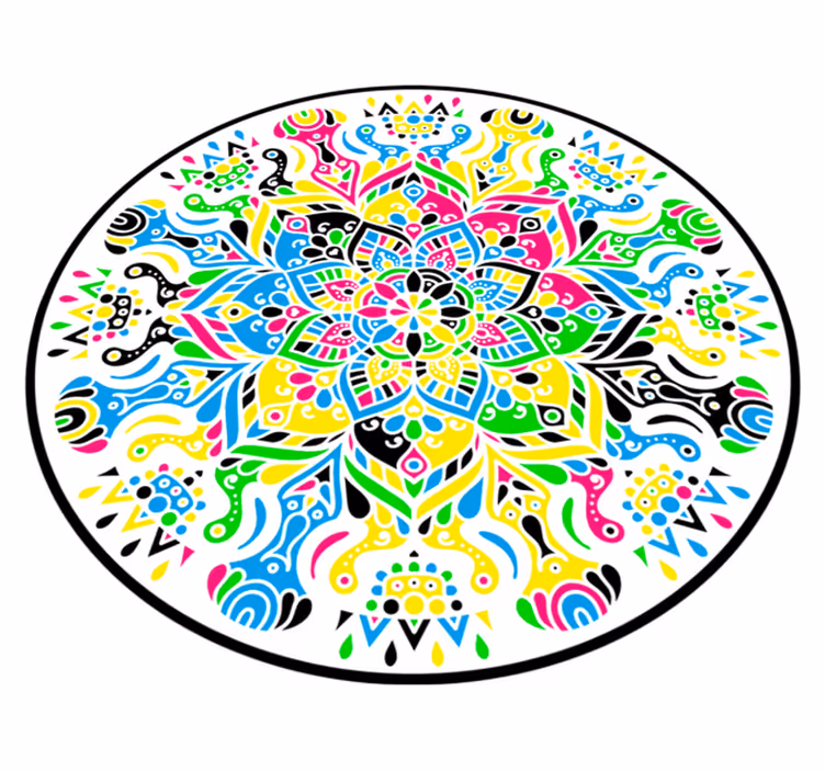 Tapis vinyle mandala coloré et vibrant - TenStickers