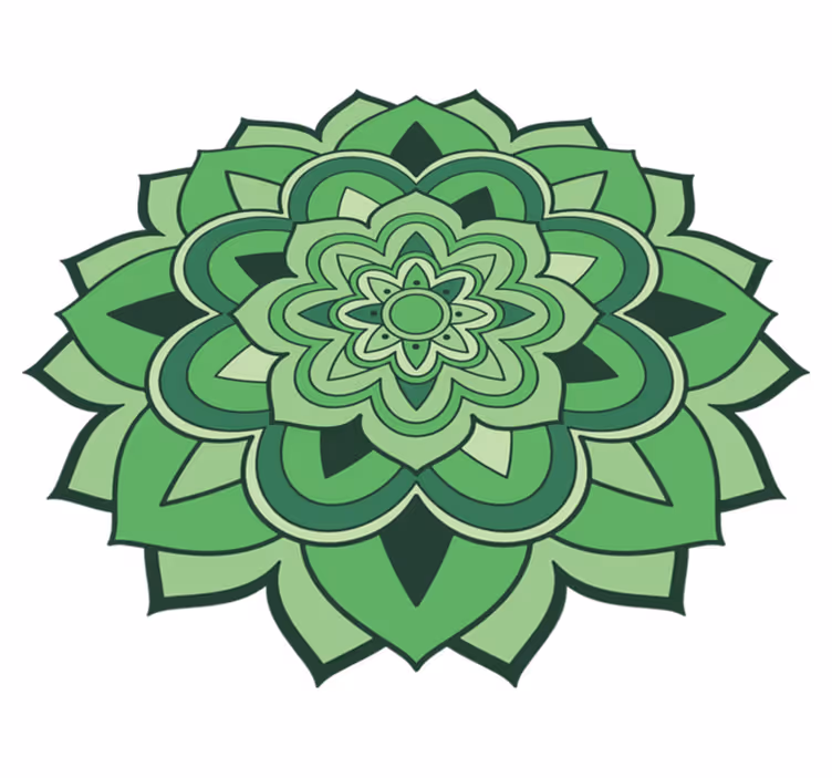 Tapis vinyle vert motif mandala - TenStickers
