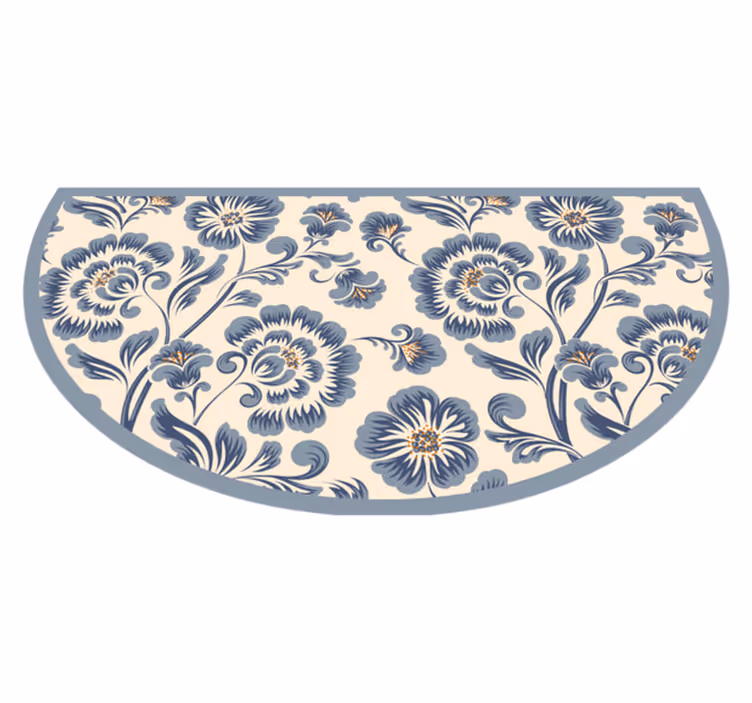 tapis vinyle cuisine Fleurs bleues élégantes - TenStickers