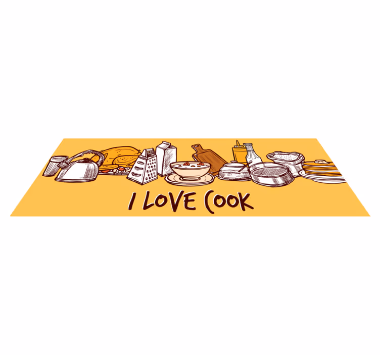 Tapis vinyle cuisine j'aime cuisiner - TenStickers