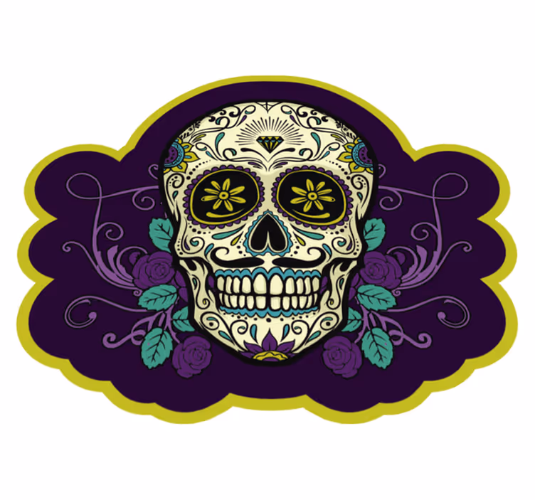 Tapis vinyle pour halloween motif de crâne - TenStickers