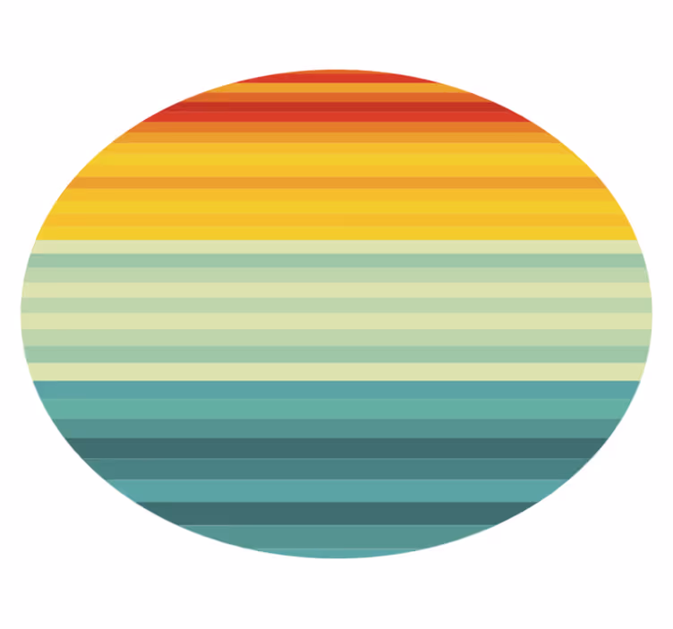 Tapis vinyle rayures cercle de rayures arc-en-ciel - TenStickers