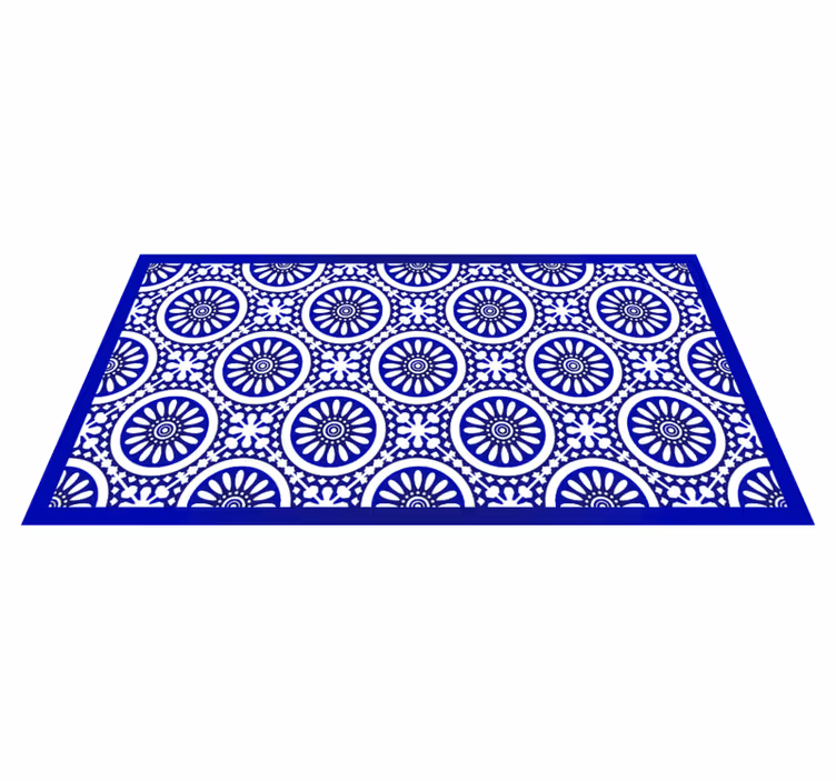 Tapis vinyle mandala motif de mandala cerclé - TenStickers