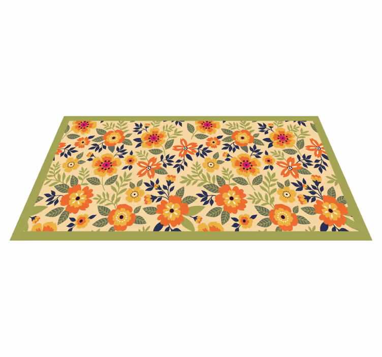 Tapis vinyle plantes motif de jardin fleuri - TenStickers