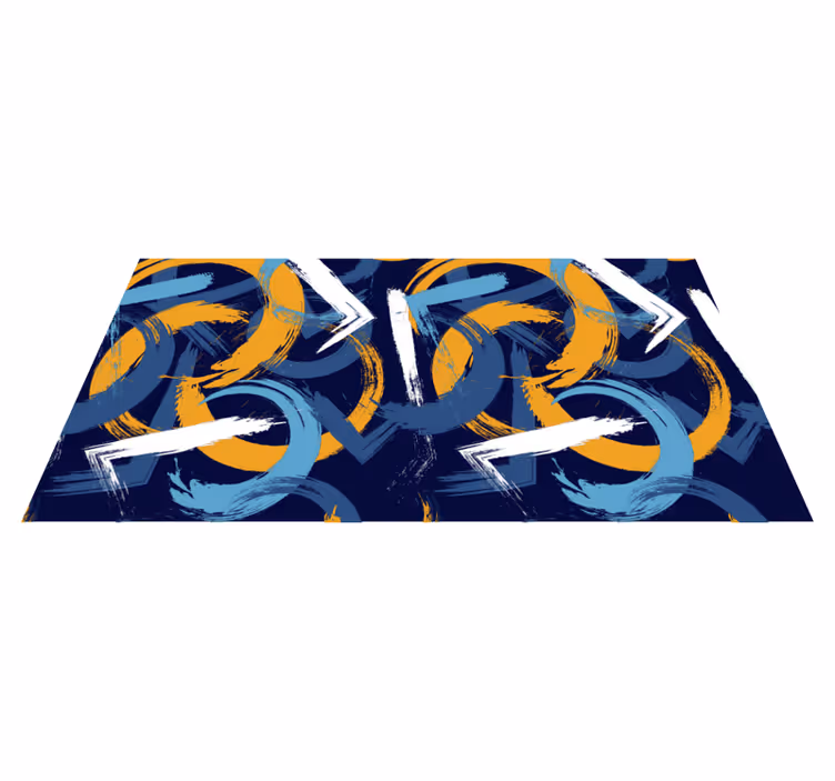 Tapis vinyle géométrique tourbillons abstraits - TenStickers